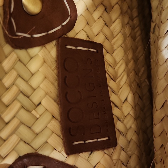 Straw and genuine leather handbag/backpack - Picture 4 of 4